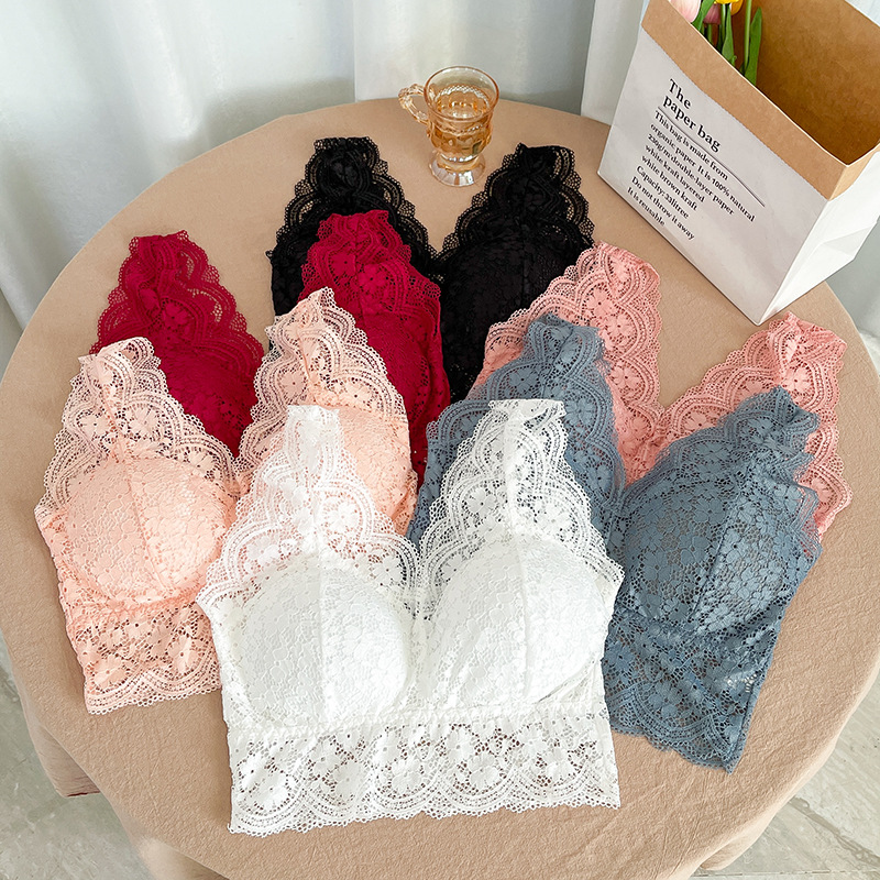 3pcs Women's Floral Lace Brale - Bralette Wireless Soft ulasan dan harga
