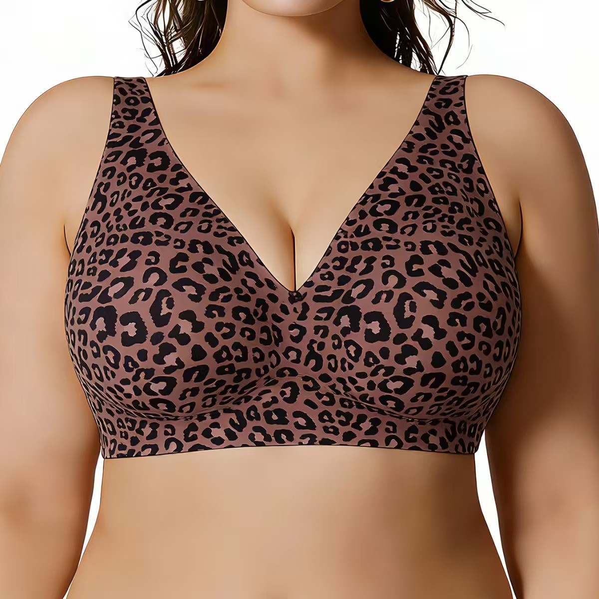 Leopard Print Wireless Push-Up - Bralette Wireless Soft ulasan dan harga