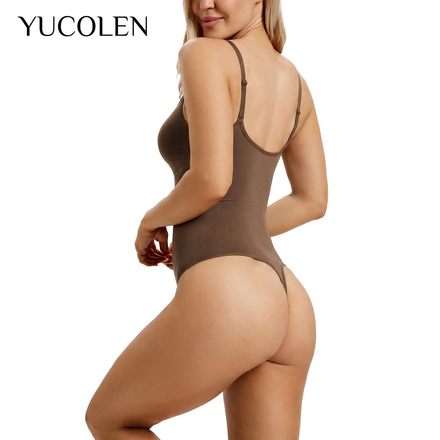 YUCOLEN Women U‑Neck Thong Bod - Shapewear Bodysuit Firm ulasan dan harga