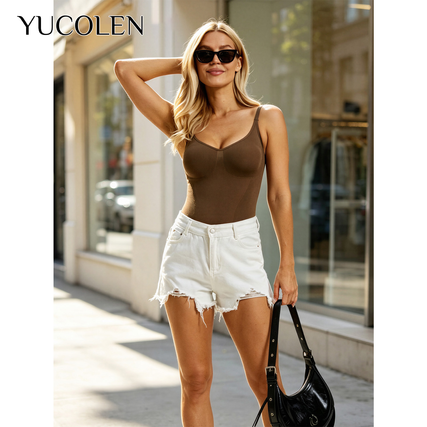 YUCOLEN Women U‑Neck Thong Bod - Shapewear Bodysuit Firm ulasan dan harga