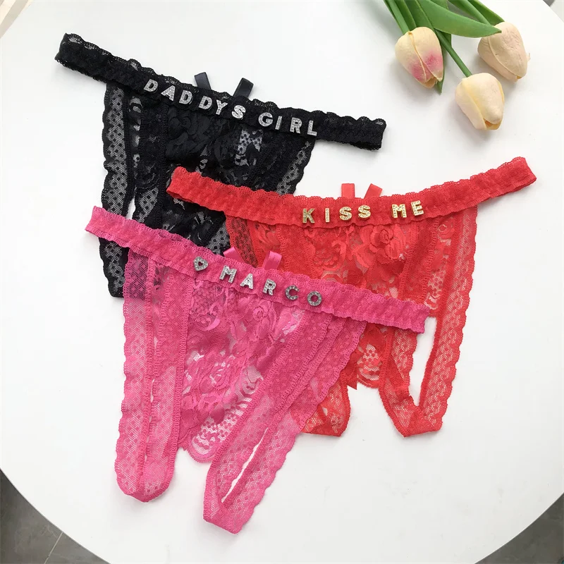 Customized Crystal Name Letter - Thong Bikini Women ulasan dan harga