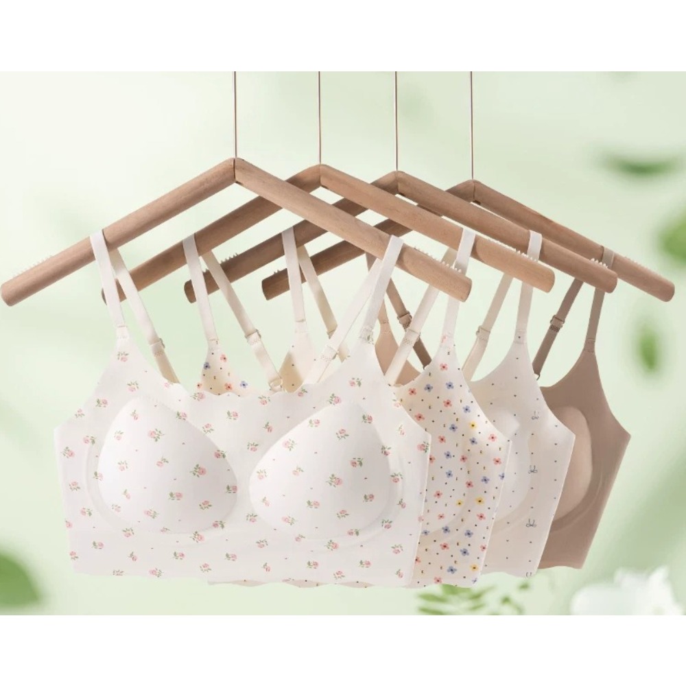 Hot Sale Cute Floral Bow Teen  - Bralette Wireless Soft ulasan dan harga